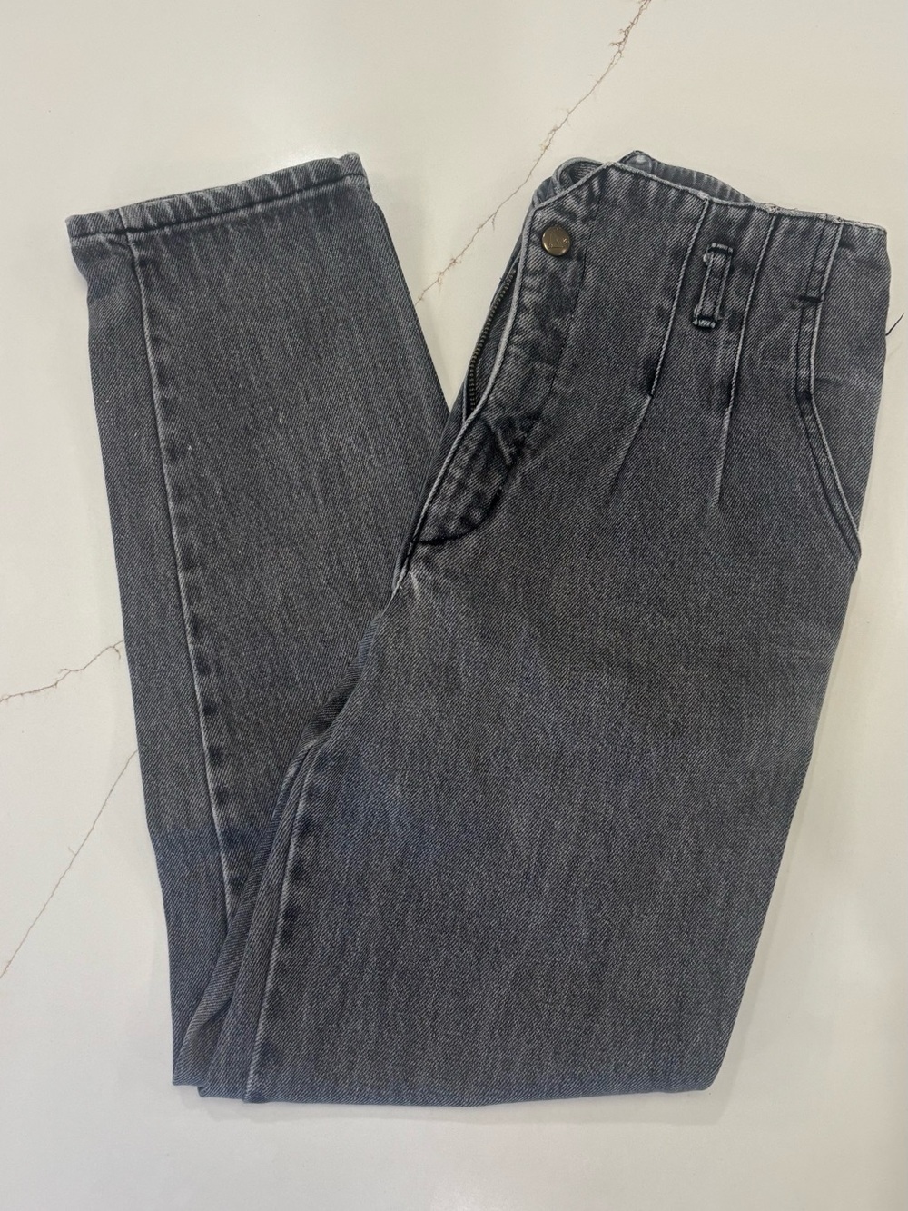 Vintage Guess Women's Straight Leg Jeans in Charcoal Gray